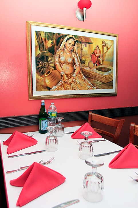 Dining room set for service